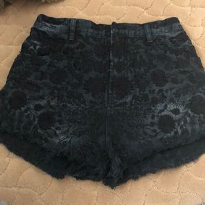 Free people denim embroidered shorts